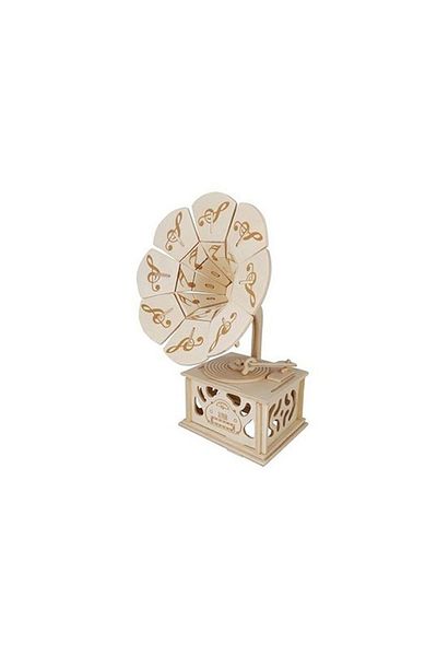 Forzacase 3D Wooden Mechanical Gramophone 3D Puzzle Jigsaw Puzzle 43 Pieces - FC334