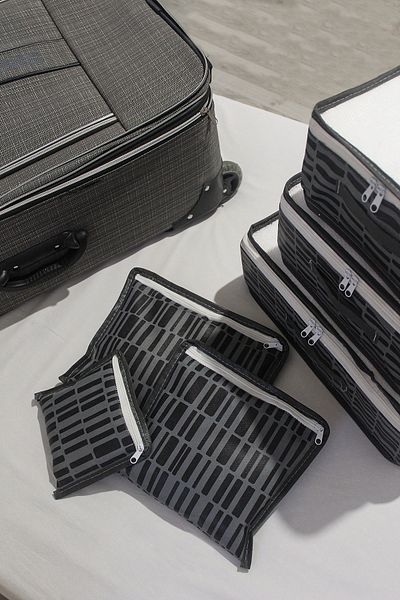 Nanteks Set of 6 Anthracite Zebra luggage Organizer Suitcase Organizer for Travel