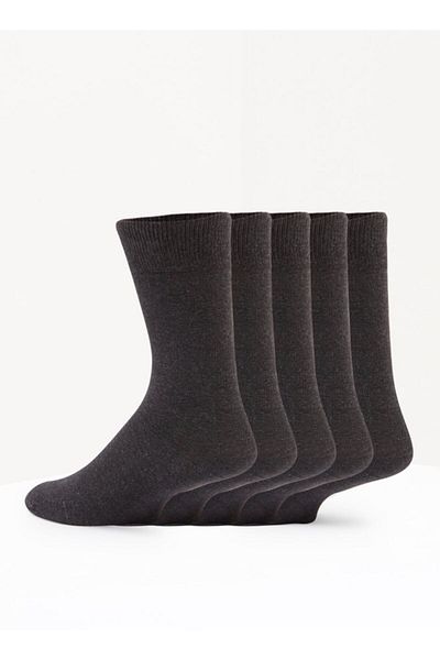 Duchini Solid Calf Length Socks - Set of 5