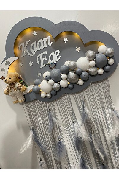 NeşeliAtölyem 45-30 ledli bulut bubble kapı süsü