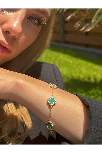EKİNCİ KUYUMCULUK Yeşil Yonca Altın Bileklik