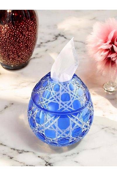 Paşabahçe Blue Glass Napkin Holder Design