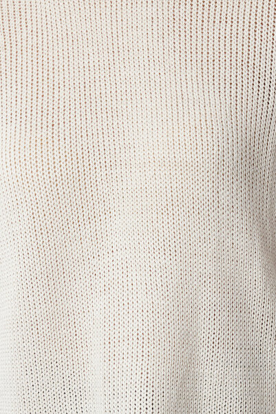 Trendyol Collection Sweter z dzianiny Stone Knitwear o okrągłym dekolcie i szerokim kroju - Twoaw25kz00295