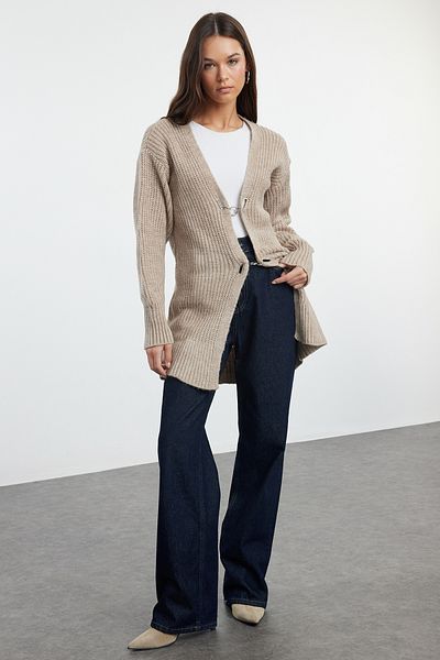Trendyol Modest Θεσσαλονίκη Πλεκτή Μπεζ Ζακέτα - Αξεσουάρ Αναλυτικά TCTAW25TH00017