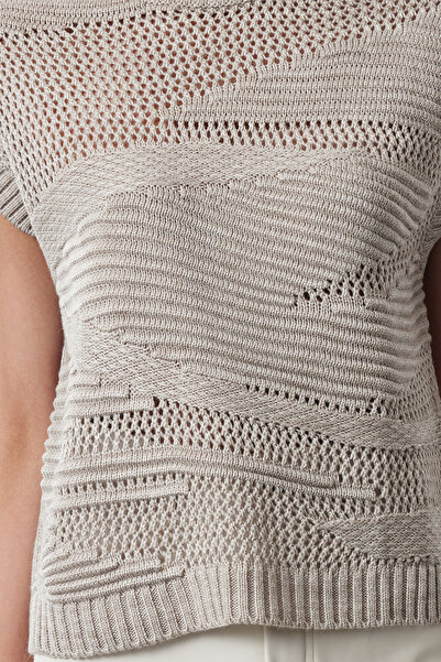 Trendyol Collection Crew Neck Stone Knitwear Sweater - TWOAW25SV00025