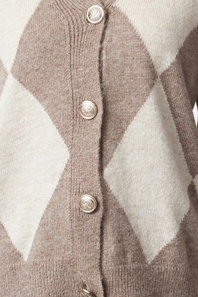 Trendyol Collection Soft Textured Mink Knitwear Cardigan - TWOAW25HI00282