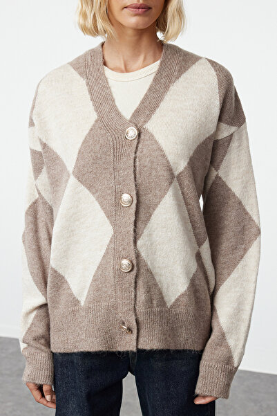 Trendyol Collection Soft Textured Mink Knitwear Cardigan - TWOAW25HI00282