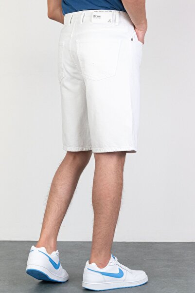 HLT JEANS Men's White Baggy Fit Relaxed Cut 100% Cotton Denim Loose Jeans Jeans Shorts MARTIN-WHITE