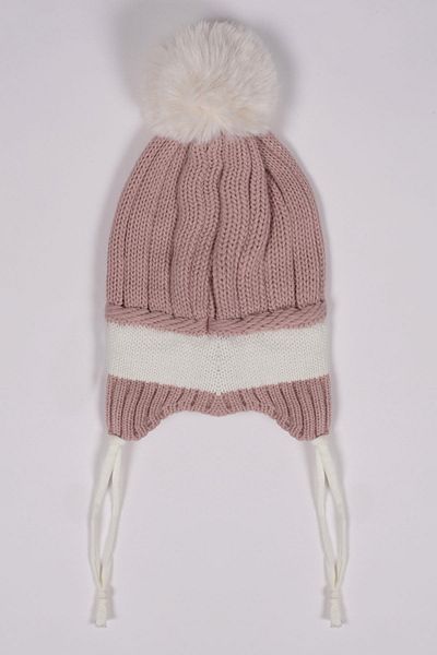 zepkids Dried Rose Colored Beanie with Teddy Bear