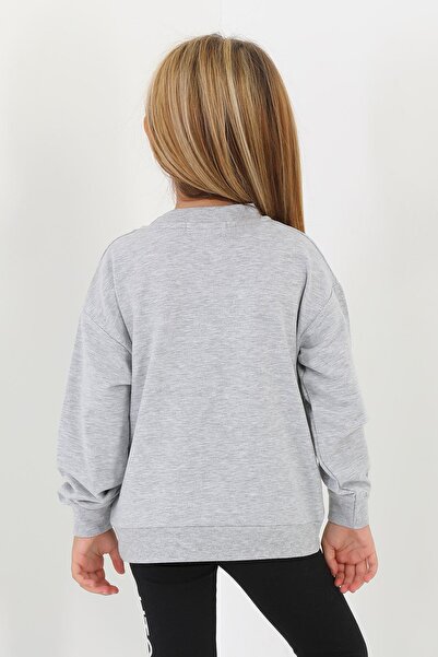 zepkids Φούτερ με μακρυμάνικη λαιμόκοψη W με στάμπα σε γκρι χρώμα