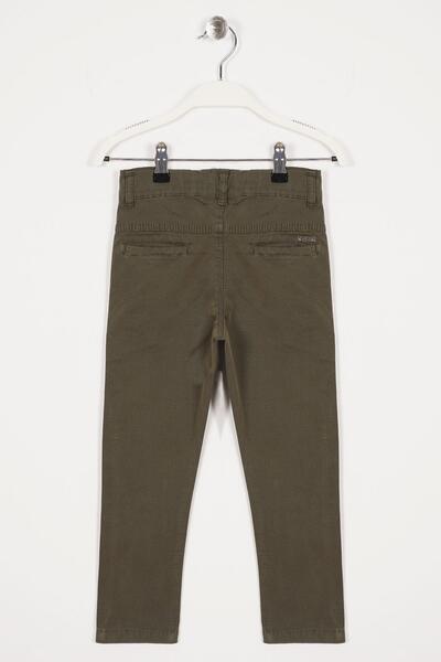 zepkids Khaki Colored Boy's Gabardine Trousers with Back Pocket