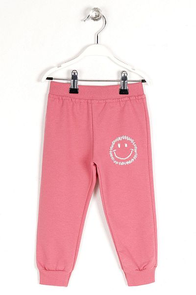 zepkids Dried Rose Color Girl's Tracksuit with Elastic Waist and Single Bottom