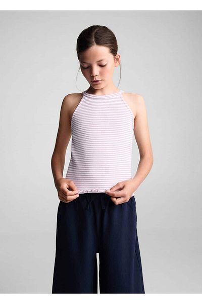 MANGO Kids Gestreiftes T-Shirt mit Trägern