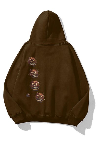Trendiz Unisex Utopia Red Masks Travis Scott Φούτερ Hoodie Brown
