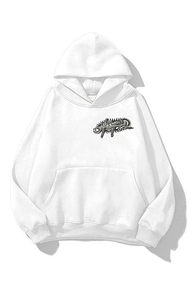Trendiz Unisex Utopia Wheel Travis Scott Φούτερ με κουκούλα Λευκό