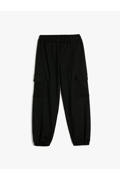 Koton Schwarze Jogginghose für Mädchen - 4wkg40339ak