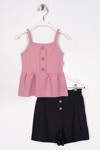 zepkids Dusty Rose Color Sorted Button Λεπτομερές κοστούμι για κορίτσι