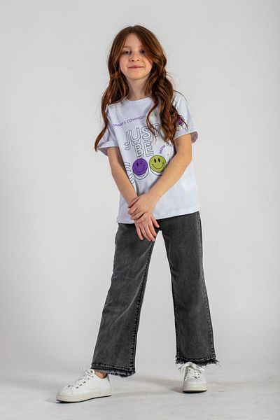 zepkids Tricou alb imprimat Just Be Cool pentru fetiță
