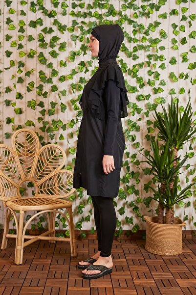 Moodbasic Omuz Şifon Volanlı Mayo