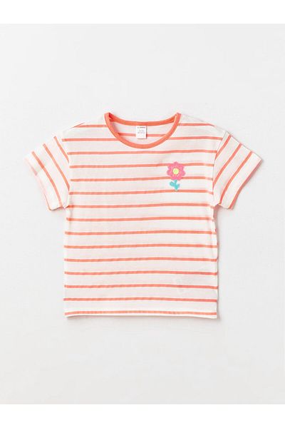 LC Waikiki Striped Crew Neck T-Shirt and Leggings for Baby Girl - Set of 2