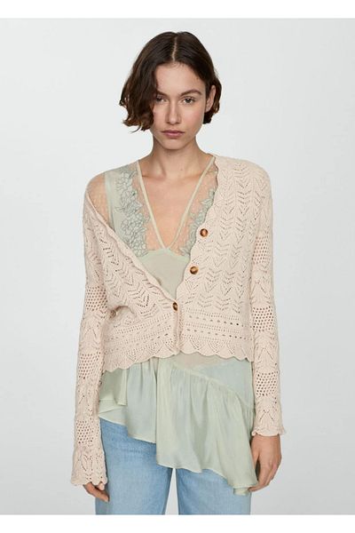 MANGO Woman Perforated cardigan