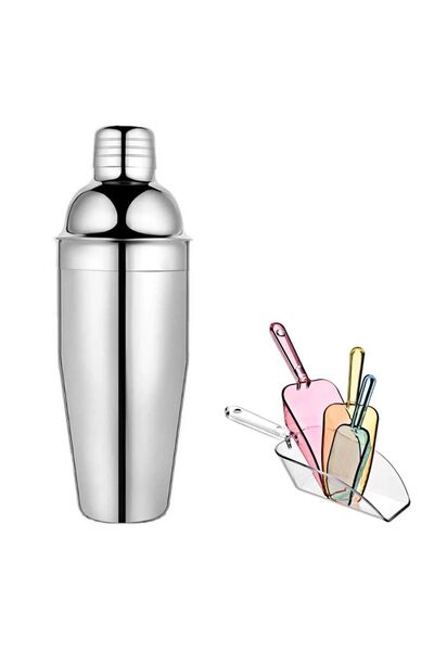 Genel Markalar Shaker 350 ml Metal +  Buz Küreği Adet Süzgeçli Bar Shaker Kok...
