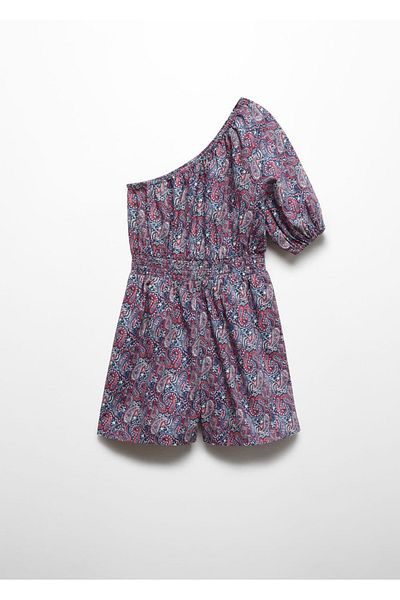 MANGO Kids Asymmetrischer Jumpsuit mit Paisleymuster