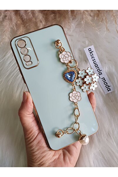 Aksesuarda Moda VİVO Y20 / Y20S / Y20İ UYUMLU ÇİÇEKLİ TAŞLI LAZER KESİM PARLA...