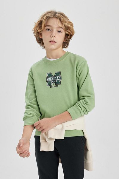 DeFacto Silná a potištěná chlapecká mikina – Crew Neck B8990a823cw