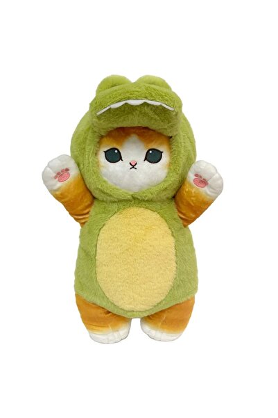 NB market Mofusand Dinozor Kostümlü 25cm Sevimli Kedi Peluş Oyuncak