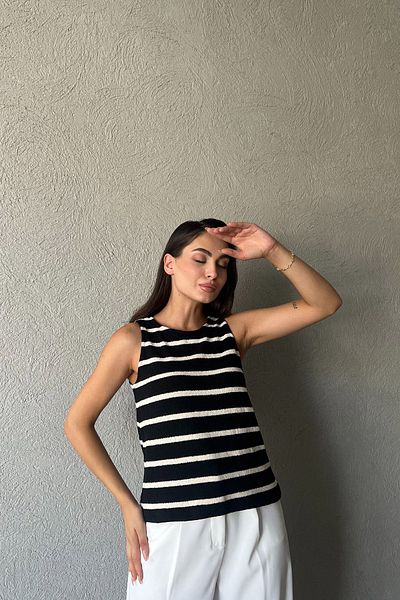 Seda Yalçın Atelier Cream Black Striped Athlete