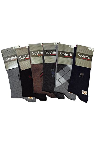 SOYTEMİZ Men's Waiter Boy Socks 6 Pairs Cotton Number 36-41
