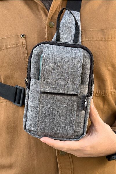 Telvesse Vicenza Bodybag Chest Bag Waterproof Linen Fabric Cross Strap Waist Shoulder Bag Gray