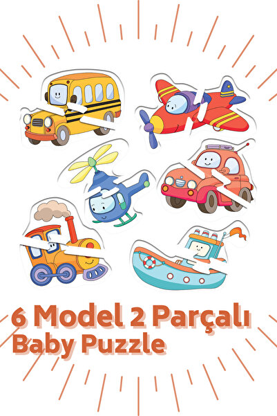 Bonkido Baby Puzzle 12 Parça, 1 Yaş "taşıtlar"