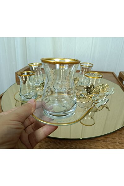 Elta Collection Özel Seri Yaldızlı 6'lı Çay Seti , Çay Takımı , Hediyelik , Çeyizlik