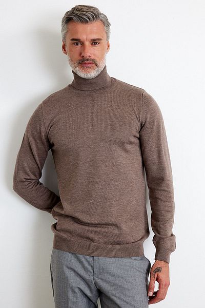 Livio Ferri Мъжки плетен пуловер с поло яка Slim Fit