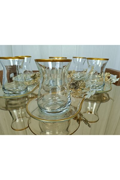Elta Collection Özel Seri Yaldızlı 6'lı Çay Seti , Çay Takımı , Hediyelik , Çeyizlik