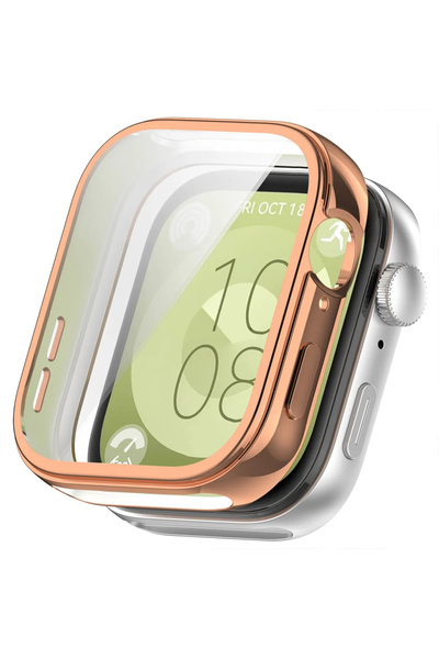 Tagomoon Huawei Watch Fit 3 ile Uyumlu Kasa ve Ekran Koruyucu 360 Tam Koruma Silikon Kılıf