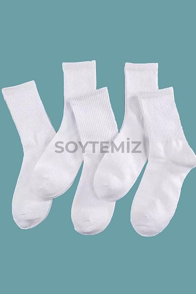 SOYTEMİZ White College Socks - 6 Pairs, Model 4003