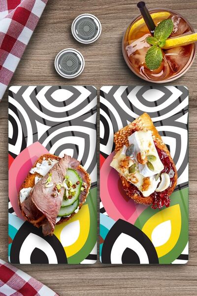 Decovetro مجموعة لافينيا مكونة من 2 طاولة تقديم لأدوات المائدة الزجاجية - 30 × 15 سم