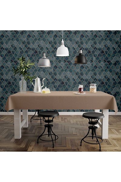 Willuxe Покривка за маса, мушама, която може да се пере, може да се избърше, устойчива на петна, с платнена визия, хигиенична покривка за маса