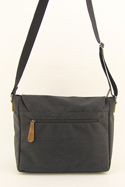 HNB Siyah Kanvas Patili Su Geçirmez Postacı İş Okul Evrak Laptop Çantası