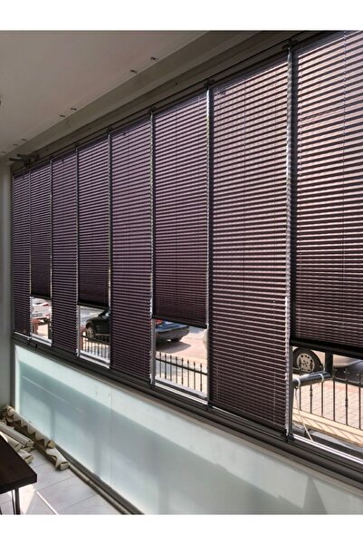 PLISED HOME Katlanabilir Cam Balkon Plise Perde Siyah (Vidalı veya Kancalı)