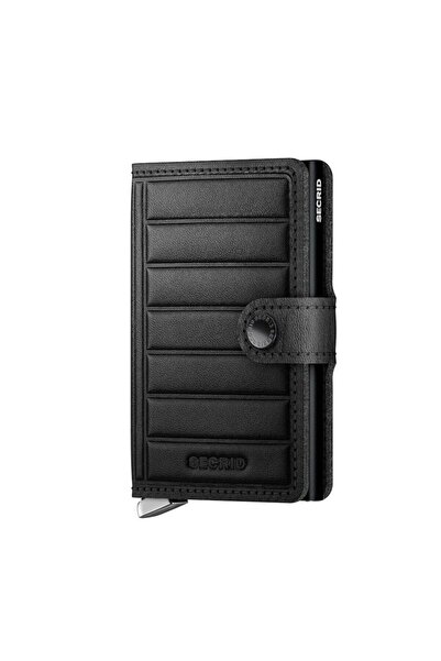 Secrid Miniwallet Emboss Lines Black - %100 Avrupa Derisi Cüzdan