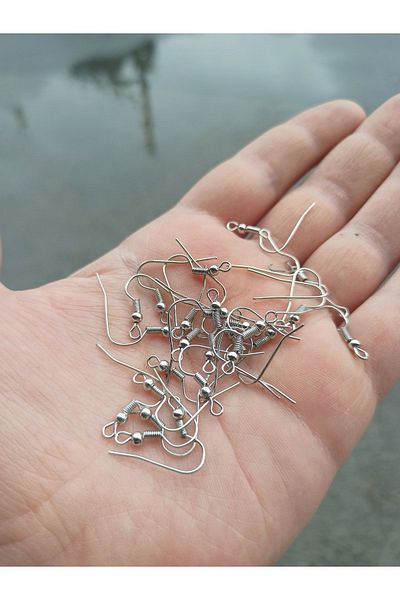 Flower 50 Pieces - Earring Hook, Earring Clip, Earring Attachment, Pear Earring Clip, Hook Earring Nickel Plated