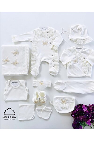 Mert Baby Butterfly Lace 11-Piece Organic Hospital Discharge Set 100% Cotton ...