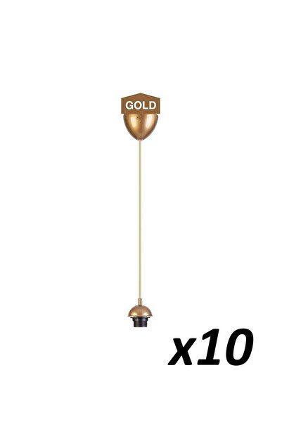 GÖKDAĞ GROUP Kablolo Sarkıt Avize E27 Duy Tesisatı 10 Adet Askı Takımı Gold