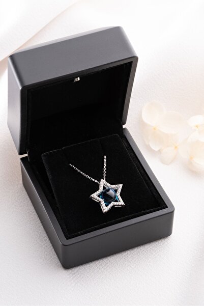 Silvano Jewelry 925 Ayar Gümüş Mavi Yıldız Kolye