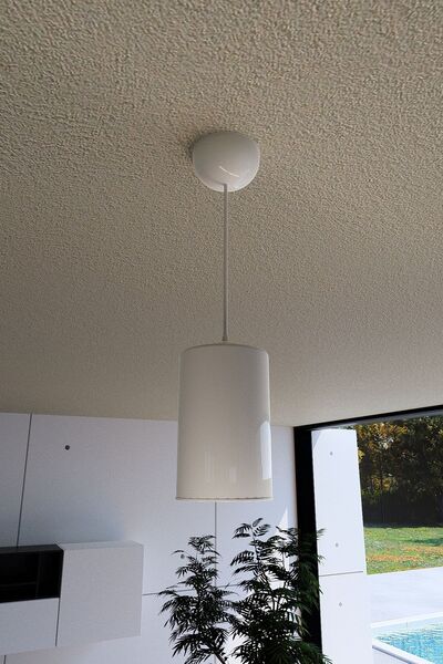 Naturel Lighting Beyaz Mika Camlı Tekli Sarkıt Avize Beyaz Kablo