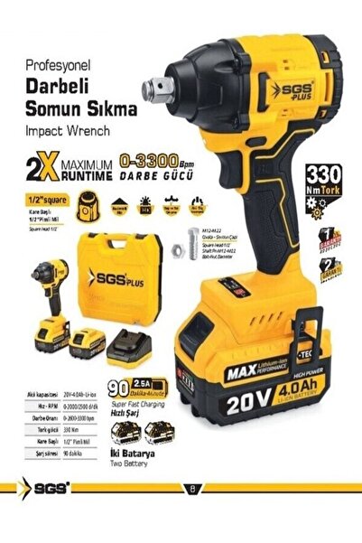 SGS Profesyonel Darbeli Somun Sıkma Seti 20V - 4.0Ah